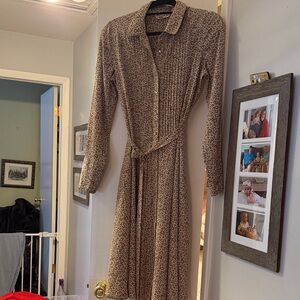 Beautifully Made Nanette Lepore Tan Leopard Print Long Sleeve Dress